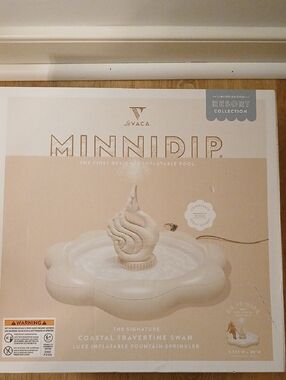 Minnidip Coastal Travertine Swan Inflatable Fountain Sprinkler